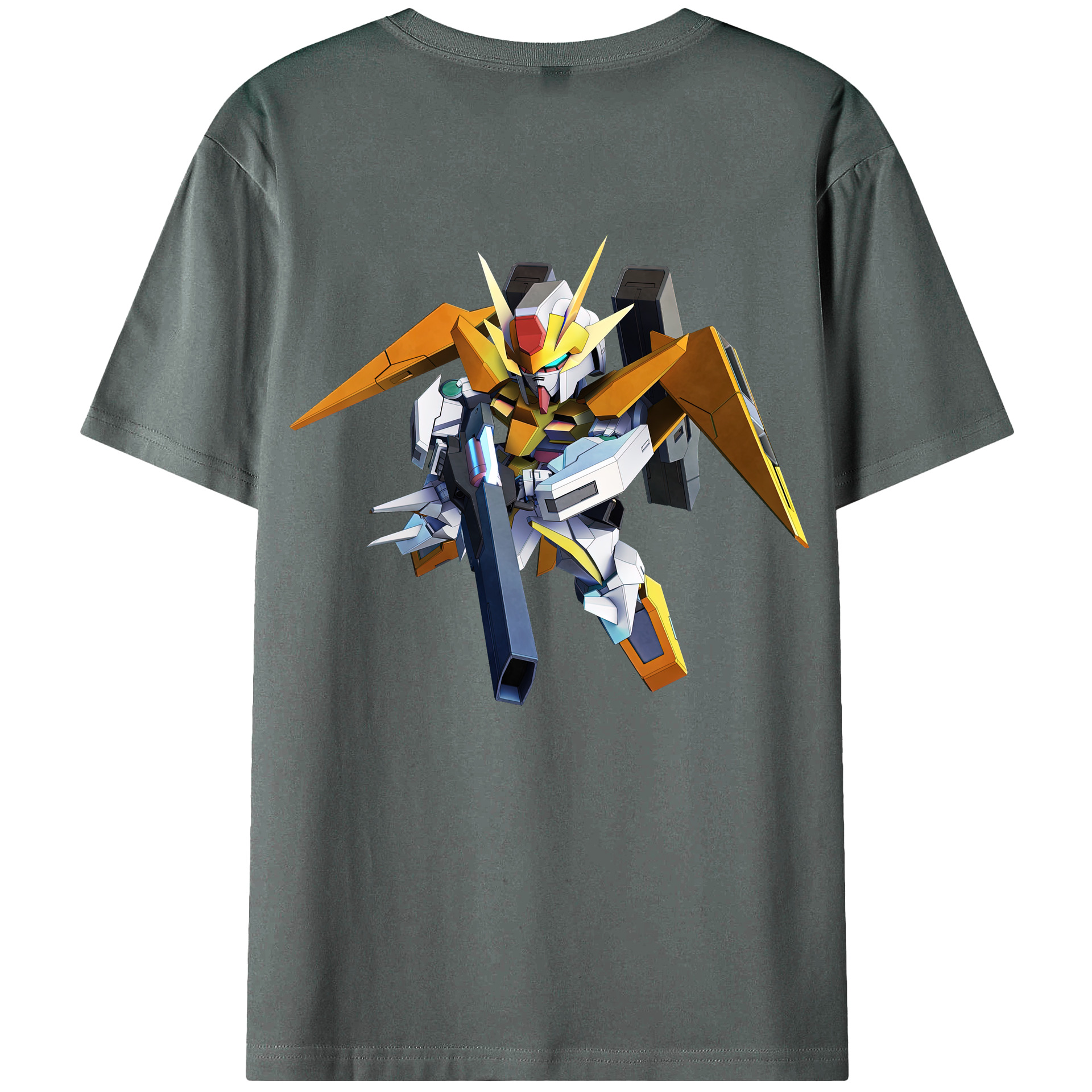 （画像用） 機動戦士ガンダム Mobile Suit Gundam 綿100％ メンズ半袖Tシャツ（バックプリント） 通気性